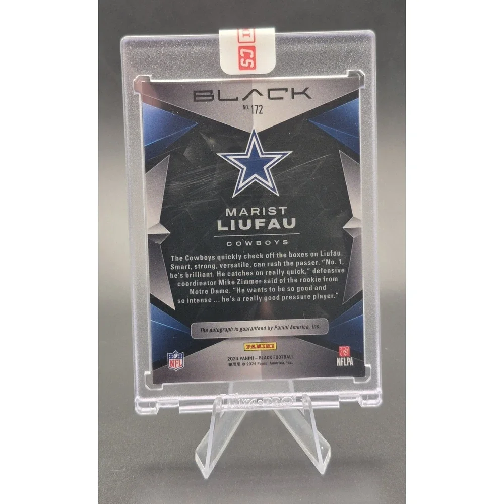 2024 Panini Black Marist Liufau #172 Rookies Silver Auto /199 (RC) (AU) Cowboys